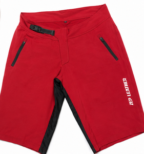 Shorts de VTT personnalisés rouges pour le cyclisme, respirants, à séchage rapide, avec ceinture, pour la course en plein air et l'entraînement - Product Image 3