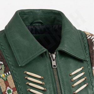 Veste d'hiver matelassée pour homme NAI-0512A, style universitaire western, avec franges, perles et détails fonctionnels, couleur personnalisable - Product Image 4