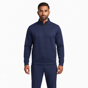 Ensemble de survêtement pour homme à col montant et fermeture éclair, sweat-shirt et pantalon de jogging, 2 pièces, tenue de sport décontractée, vente en gros - Product Image 1