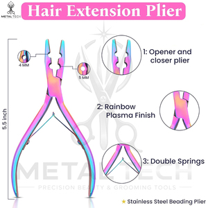 Nuevo Kit de Inicio para Extensiones de Cabello con Acabado Multicolor de Tendencia, Alicates Especializados, Herramientas para Remover Extensiones y Estuche de Transporte - Product Image 3