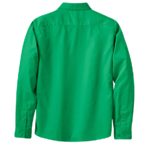   Chemise à manches longues pour femmes, facile d'entretien, couleur verte, boutonnée devant, chemisier décontracté pour le travail, mélange de coton, tenue de bureau formelle, mode féminine - Product Image 5