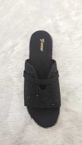 Women Black Rhinestone Wedge Sandals <b>Open</b> <b>Toe</b> Buckle Strap Embellished <b>Platform</b> <b>Heels</b> Fashion Footwear for Party and Evening Wea - Product Image 5