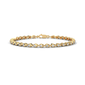Gold Plated Tennis <b>Bracelet</b> VVS CZ Diamond <b>Bracelet</b> Oval Link <b>Bangle</b> for Women Anniversary Jewelry - Product Image 1