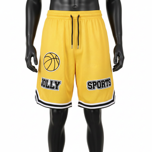 Pantalones Cortos de Baloncesto de Felpa de Algodón Premium de 320 GSM con Lavado Ácido, Estilo Vintage, Color Mostaza, Parche de Chenilla, Logotipo Personalizado - Product Image 1