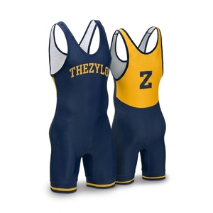 Wrestling Team Uniform Singlet Set Bulk Order Custom Logo Design Polyester Spandex Wholesale - Product Image 1