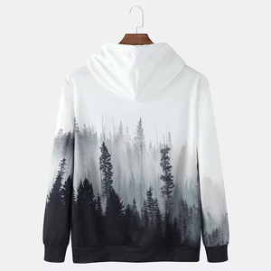 เสื้อฮู้ดผู้ชายลายป่า ทรงปกติ สวมใส่สบายๆ สำหรับฤดูใบไม้ร่วง ผลิตจากโพลีเอสเตอร์ 100% แบบถัก ระบายอากาศได้ดี - Product Image 3