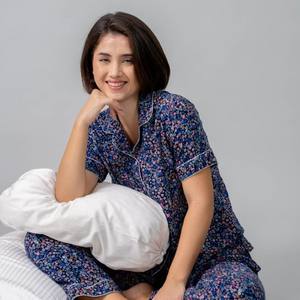 Conjunto de Pijama para Mujer con Estampado Floral, Ropa de Dormir Ligera de Rayón, Ropa de Noche de Verano, Ropa Cómoda para el Hogar de Uso Diario Informal - Product Image 4