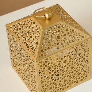 2026 Ramadan Tabletop Decorations Mini Metal Moroccan <b>Tea</b> <b>Light</b> Candle <b>Holder</b> Square Lantern - Product Image 4