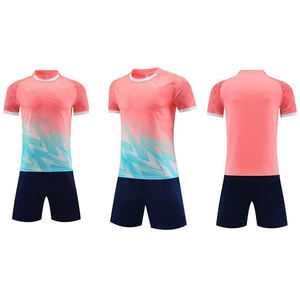 Ensemble de maillots de football sublimés pour hommes, col en V, manches courtes, couleur dégradée, respirant, anti-transpiration, kit sportif - Product Image 2