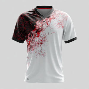 Camiseta de Fútbol Sublimada OEM de Manga Corta con Cuello en V, 100% Poliéster, Personalizable - Product Image 5