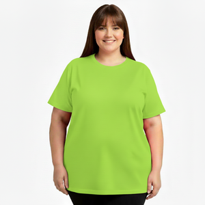 T-shirts surdimensionnés personnalisés pour femmes, col rond, t-shirts vierges pour femmes, impression personnalisée, conception gratuite, jersey. - Product Image 2