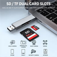 Lecteur de carte TF portable de type C, adaptateur OTG en alliage d'aluminium USB 2.0 pour smartphone, tablette, appareil photo, transfert de fichiers