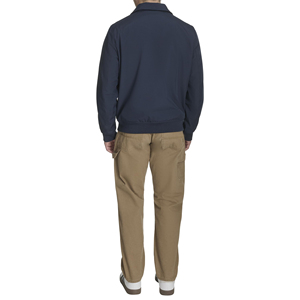 Blouson bomber bleu marine pour homme, coupe classique, couleur unie, fermeture éclair, style décontracté, matière polyester, vêtement d'automne - Product Image 6
