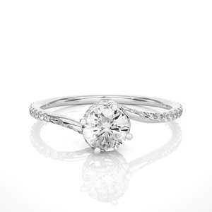 Anillo de Diamante Natural de 0.34CT Hecho a Mano en Oro Sólido de 18K, Corte Redondo Elegante, Diseño de Joyería de Lujo para Compromiso y Boda - Product Image 3