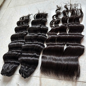 Dentelle frontale Ins Cheveux humains Extensions de cheveux vierges Double Drawn Natural Clip in Wrap Around Drawstring Ponytail Hair - Product Image 4