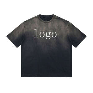 T-shirt uni brodé sur mesure, haute qualité, 100% coton, effet vintage, tissu épais - Product Image 5