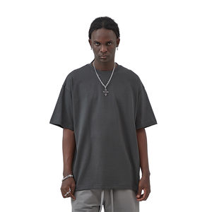 T-shirts à manches courtes surdimensionnés pour hommes, chemises de fitness grande taille, style épais 305 g/m², t-shirts de sport en coton - Product Image 3