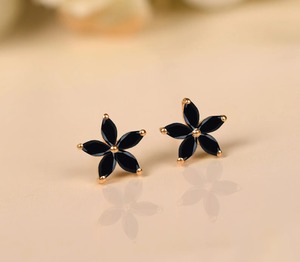 <b>Black</b> Moissanite Diamond Flower <b>Stud</b> <b>Earring</b> 925 Sterling Silver Classic Womens Customized <b>Earring</b> Gift For Her - Product Image 3