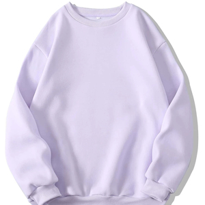 Sweat-shirt à col rond pour femme, couleur unie, 100% coton, tricoté, manches longues, longueur normale, haut décontracté d'automne - Product Image 3