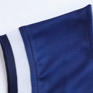Camiseta de Baloncesto Personalizada al por Mayor, Nueva, Último Modelo, Uniforme Azul y Blanco, Diseño en Blanco, Transpirable, de Secado Rápido, Fabricante OEM ODM - Product Image 2