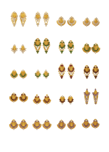 ต่างหูทองคำแท้ 22K ล่าสุด พร้อมจี้ประดับอัญมณี CZ แบบอินเดียดั้งเดิมเคลือบเมนาคารี สำหรับผู้หญิง - Product Image 5