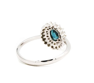 Wholesale 925 Solid Sterling Silver Natural Oval <b>London</b> Blue Topaz Diamond Halo Prong Set Ring Fine Jewelry Memoria Jewels - Product Image 3
