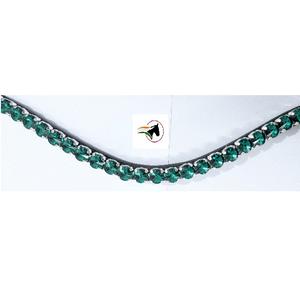 สายคาดหน้าผากม้าคริสตัลริโวลี่ขนาด 10 มม. แบบกำหนดเอง พร้อมแผ่นรองหนังแท้ อุปกรณ์เสริมสำหรับบังเหียนม้า พร้อมกระดุมปลดเร็วและปุ่มกด - Product Image 1