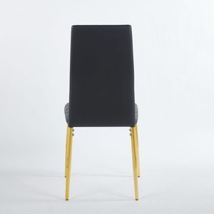 Ensemble de 4 chaises de salle à manger couleur or avec assise noire - Product Image 6