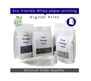 Makewell Kraft White <b>Paper</b> <b>Biodegradable</b> Recycled Materials Customizable Flat Bottom Pouch Packaging for Food Nuts Cookies - Product Image 1