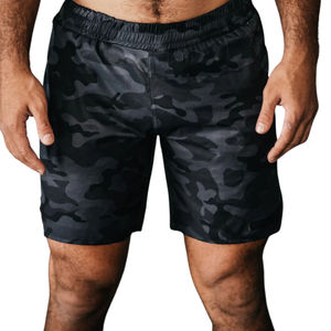 Shorts de course athlétiques écologiques pour hommes en tissu Oxford, légers, taille mi-haute élastique, style urbain uni, sublimation, pour la gym et l'entraînement - Product Image 1