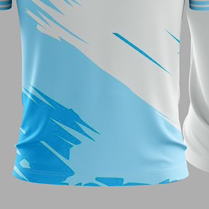 Unisex zwart-blauw bedrukt geometrisch gesublimeerd 100% polyester shirt met korte mouwen, vochtregulerend, regular fit, lichtgewicht - Product Image 6
