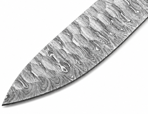 Damascus Steel Hand Forged Kitchen <b>Knife</b> Drop Point Blade Bevel Edge 0.3mm Thickness <b>Bone</b> <b>Handle</b> - Product Image 4