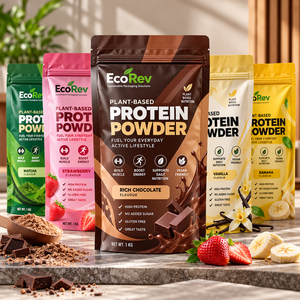 ถุงพลาสติกบรรจุภัณฑ์อาหาร วัสดุ PE ยี่ห้อ EcoRev ป้องกันความชื้น ปากถุงแบบปรับแต่งได้ พิมพ์ดิจิทัล พิมพ์ซิลค์สกรีน - Product Image 3