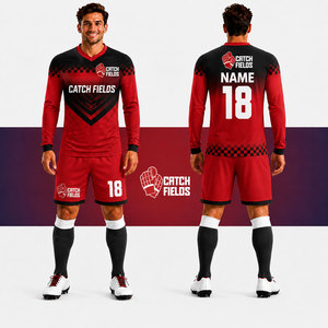Camiseta de Fútbol al por Mayor, Camisetas de Fútbol Personalizadas, Ropa de Fútbol Barata, Uniforme de Fútbol de Manga Larga, Conjunto Deportivo, Bordado 3D 100% - Product Image 1