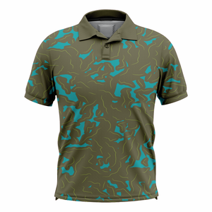 Chemises de sport polo 100% polyester à sublimation intégrale, chemises de pêche polo personnalisées imprimées par sublimation, t-shirts polo de sport - Product Image 1