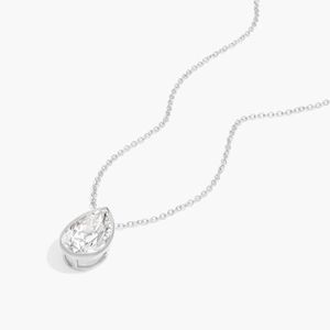 Collier pendentif en diamant de laboratoire taille poire, or 14 carats, certifié IGI, collier solitaire en diamant taille poire - Product Image 5