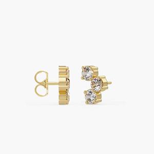 Pendientes de Oro Sólido de 14K de Primera Calidad con 6 Diamantes Cultivados en Laboratorio, 0.38CT, Engaste de Puntas, Certificado IGI, para Bodas, Aniversarios y Fiestas - Product Image 5