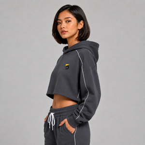 Nueva Llegada, Sudadera Corta para Mujer, con Logotipo Personalizado, de Felpa de Algodón Suave, Transpirable y Cómoda, Sudadera Corta Estilo Urbano - Product Image 4