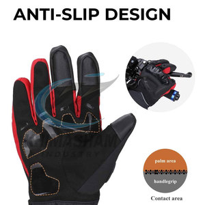 Gants de moto en cuir de haute qualité pour hommes, respirants, à doigts entiers, pour la conduite en extérieur, avec design antidérapant - Product Image 4
