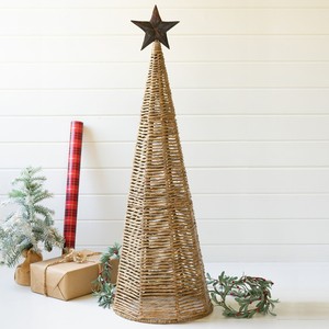 Set of handmade sea grass christmas tree natural seagrass cone trees holiday decoration supplies - Product Image 4