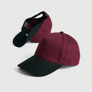 Casquette de baseball unisexe ajustable à 6 panneaux, bicolore vert et noir, en sergé uni, style décontracté - Product Image 4