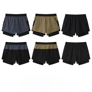 Men's High Street Double <b>Layer</b> Breathable Eco-Friendly Polyester/Mesh Fitness Gym Training Sports Shorts Quick Dry Workout - Product Image 6