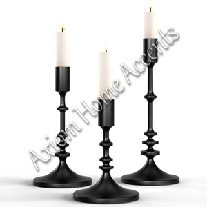 Axiom Home Accents Juego de portavelas de metal antiguo Soportes cónicos hechos a mano para mesa de comedor Decoración del hogar de inspiración vintage - Product Image 6