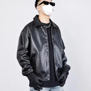 Nouvelles tenues à la mode, veste vintage à col rabattu, veste en cuir tendance, veste pour homme, veste grande taille, logo personnalisé - Product Image 2