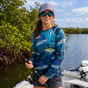 Camisetas de Pesca en Agua Salada Personalizadas para Mujer con Impresión por Sublimación, Corte Atlético para Equipos de Pesca en Alta Mar - Product Image 4