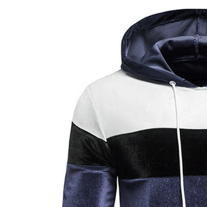 Sudadera con Capucha de Terciopelo Personalizada, Tejido Suave y Brillante, Manga Larga, Corte Ajustado, Transpirable, Sudadera de Terciopelo Elegante para Hombre para Invierno - Product Image 5