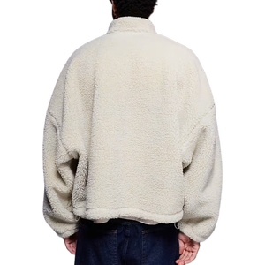 Unisex for <b>Sherpa</b> <b>Fleece</b> Jacket Half Zip Stand Collar Thick Loose Fit Pullover Anti-UV Eco-Friendly Breathable Winter - Product Image 3