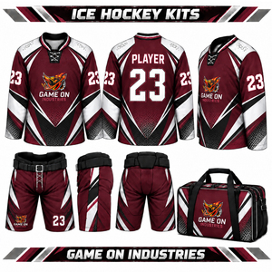 Tenue de sport professionnelle pour équipes, maillot de hockey sur glace et pantalon de protection personnalisés avec logo, kit complet, fournisseur en gros - Product Image 1