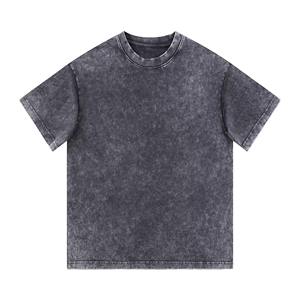 Custom Men Acid Wash Rhinestone <b>TShirt</b> Heavyweight Cotton Oversized Boxy Fit Crew <b>Neck</b> Streetwear <b>High</b> Street Style Front Design - Product Image 6
