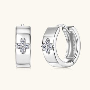 High Grade Moissanite <b>Stud</b> Earrings Bright Stone Shine Gold Plated <b>Sterling</b> <b>Silver</b> Finish Daily Office Fashion Look Bulk Export - Product Image 2